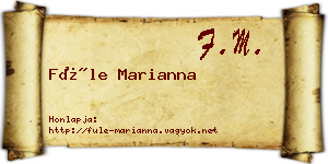 Füle Marianna névjegykártya